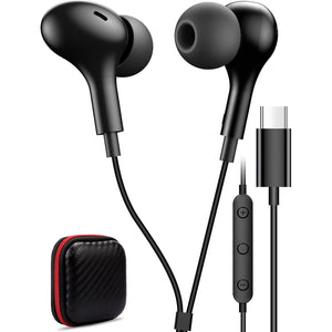 USB C Headphone For Samsung S23 FE S22 S21 S20 A53 A54 Wired Earbuds Magnetic In-Ear Type C Earphone With Microphone Volume Control Bass Stereo Noise Canceling For IPhone 15 Pro Max Pixel 6 6a 7a 8 5,