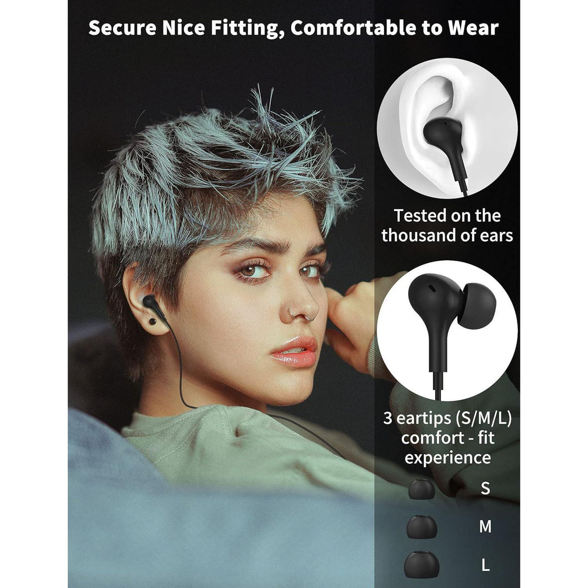 USB C Headphone For Samsung S23 FE S22 S21 S20 A53 A54 Wired Earbuds Magnetic In-Ear Type C Earphone With Microphone Volume Control Bass Stereo Noise Canceling For IPhone 15 Pro Max Pixel 6 6a 7a 8 5,