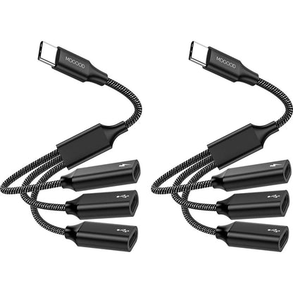 USB C To Dual USB C Female Adapter, 2 Ports, Not For Monitor And Charging, Incredibly Durable, Super Fit, 5V/0.9A Power Output,727376352228