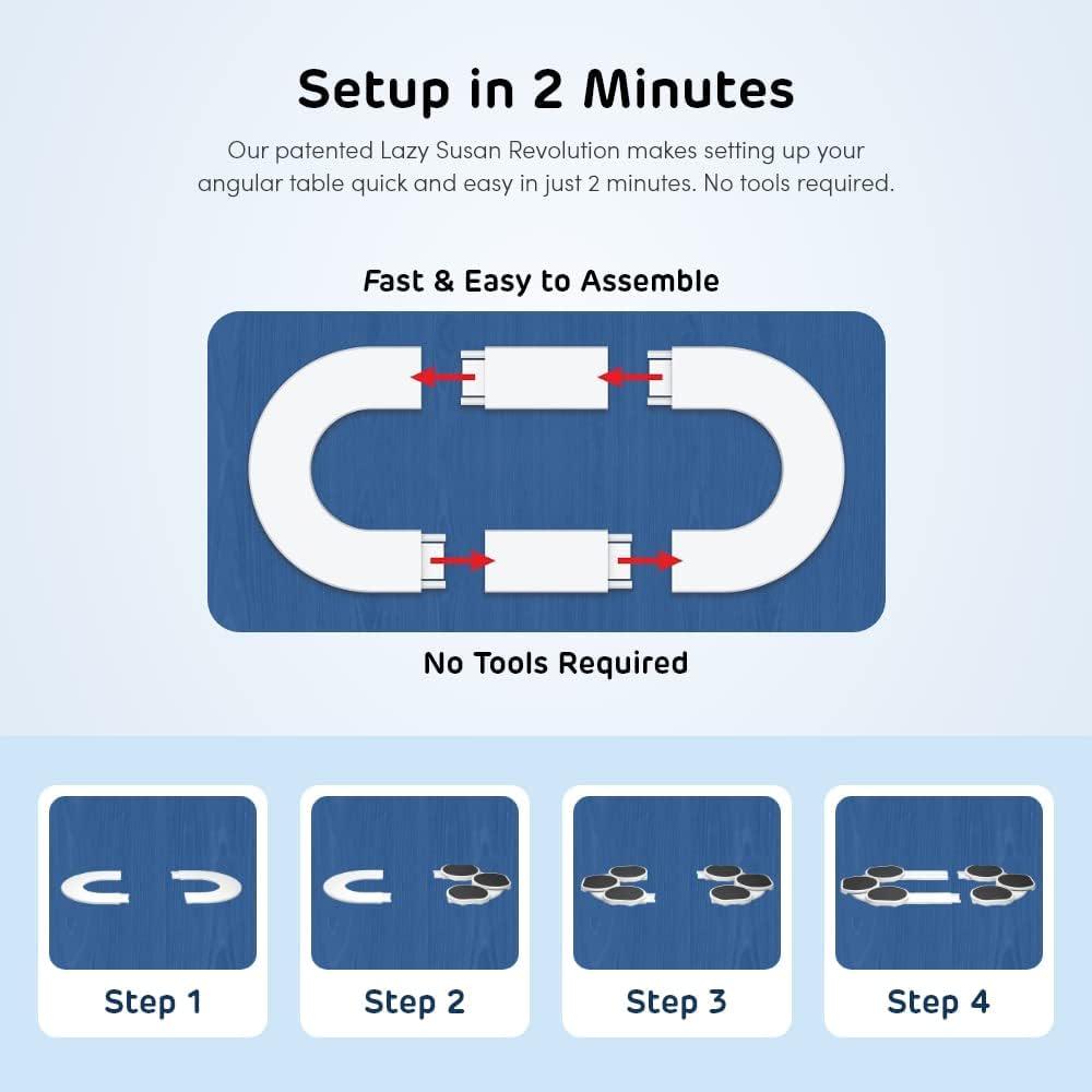 US Flag - The Lazy Susan Revolution - The First Patented Lazy Susan Turntable Expandable For Rectangular And Oblong Tables - Kitchen And Dining Tables - Great Gift! Parties And Gatherings,860011982937