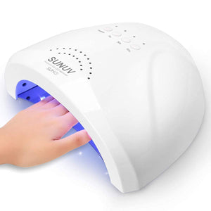 SUNUV UV LED Nail Lamp, SUNUV Gel Light For Nail Polish 48W UV Dryer With 3 Timers SUNone White