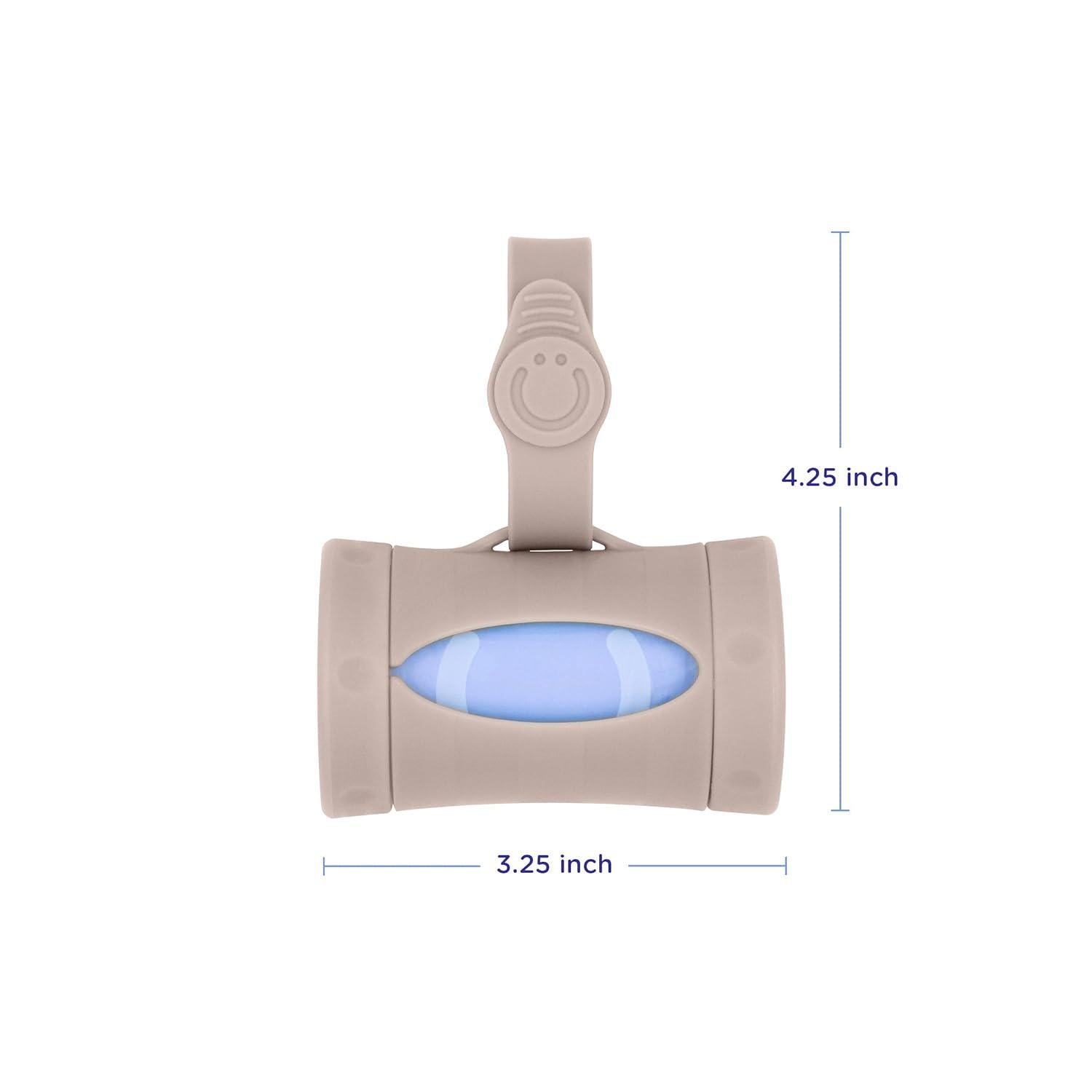 Ubbi Retractable On-the-Go Bag Dispenser For Baby Travel, Diaper Bag Accessory Must Have For Newborns, Helpful Baby Accessory, Taupe,698904102045