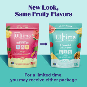 Ultima Replenisher Ultima Replenisher Daily Electrolyte Powder Drink Mix Tropical Variety, 20 Stickpacks Hydration Packets With 6 Electrolytes And Minerals Keto Friendly, Non-GMO And Sugar-Free