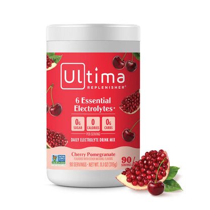 Ultima Replenisher Electrolyte Powder Drink Mix, Cherry Pomegranate Flavor, 90 Servings, Keto-Friendly, Sugar-Free