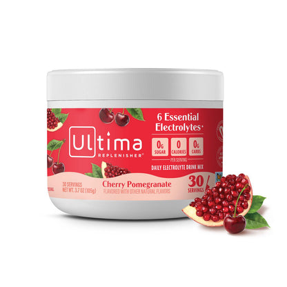 Ultima Replenisher Ultima Replenisher Daily Electrolyte Powder Drink Mix Cherry Pomegranate, 30 Servings Hydration Powder With 6 Electrolytes And Trace Minerals Keto Friendly, Vegan, Non-GMO And Sugar-Free