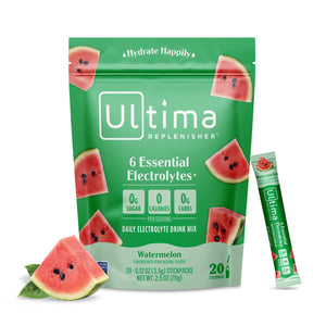 Ultima Replenisher Ultima Replenisher Daily Electrolyte Powder Drink Mix Watermelon, 20 Stickpacks Hydration Packets With 6 Electrolytes And Trace Minerals Keto Friendly, Vegan, Non-GMO And Sugar-Free
