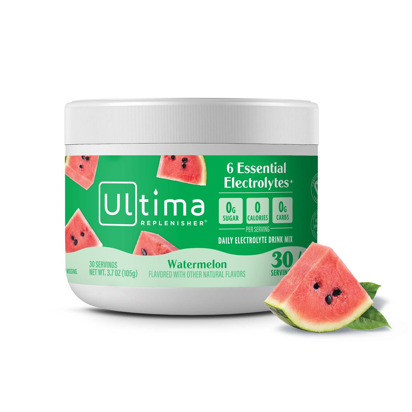 Ultima Replenisher Ultima Replenisher Daily Electrolyte Powder Drink Mix Watermelon, 30 Servings Hydration Powder With 6 Key Electrolytes And Trace Minerals Keto Friendly, Vegan, Non-GMO And Sugar-Free