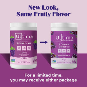 Ultima Replenisher Ultima Replenisher Daily Electrolyte Powder Drink Mix Grape, 90 Servings Hydration Powder With 6 Key Electrolytes And Trace Minerals Keto Friendly, Vegan, Non-GMO And Sugar-Free