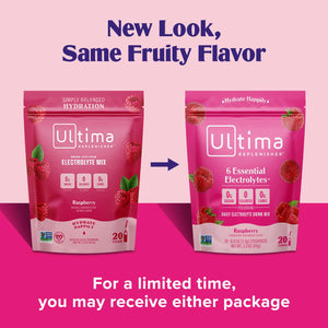 Ultima Replenisher Ultima Replenisher Daily Electrolyte Powder Drink Mix Raspberry, 20 Stickpacks Hydration Packets With 6 Key Electrolytes And Trace Minerals Keto Friendly, Vegan, Non-GMO And Sugar-Free