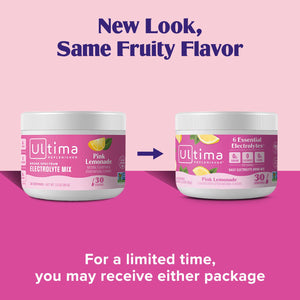 Ultima Replenisher Ultima Replenisher Daily Electrolyte Powder Drink Mix Pink Lemonade, 30 Serving Hydration Powder With 6 Key Electrolytes And Trace Minerals Keto Friendly, Vegan, Non-GMO And Sugar-Free