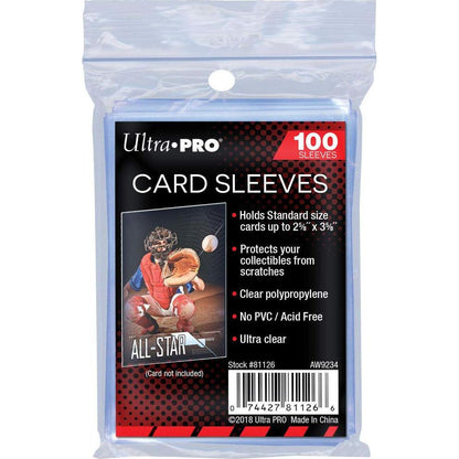 Ultra Pro Penny Sleeves Clear Soft Card Sleeves 100 Count 2.5 x 3.5 for Sports and Game Cards