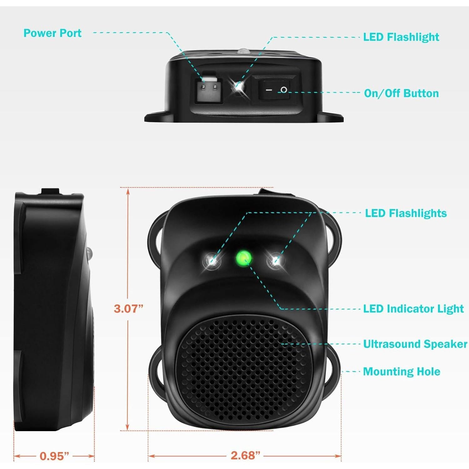 Under Hood Animal Car Repeller Rodent Electronic Repellent Ultra Sonic Rat Strobe Light Keep Mice Away From Car Pest Prevention For 12V 24V Automobile,720355994952