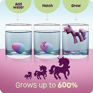 Unicorn Hatching Eggs 6 Pack Grows 600 Percent Magical Surprise Toys for Girls Ages 3 to 8 Birthday Gift and Party Favor