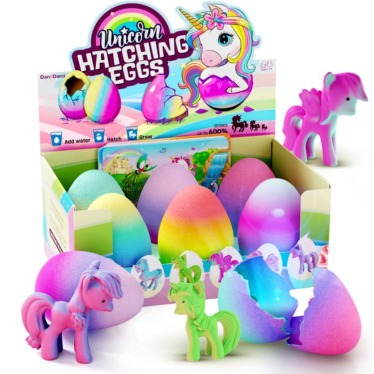 Unicorn Hatching Eggs 6 Pack Grows 600 Percent Magical Surprise Toys for Girls Ages 3 to 8 Birthday Gift and Party Favor