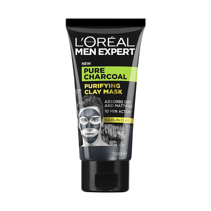 L'Oreal Paris Men Expert Pure Charcoal Kaolin Clay Purifying Clay Mask 50ml,3600523713707