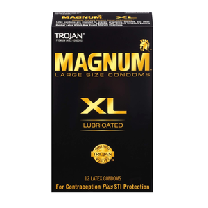 Trojan Magnum  Large Size XL Lubricated Latex Condoms 12 Count