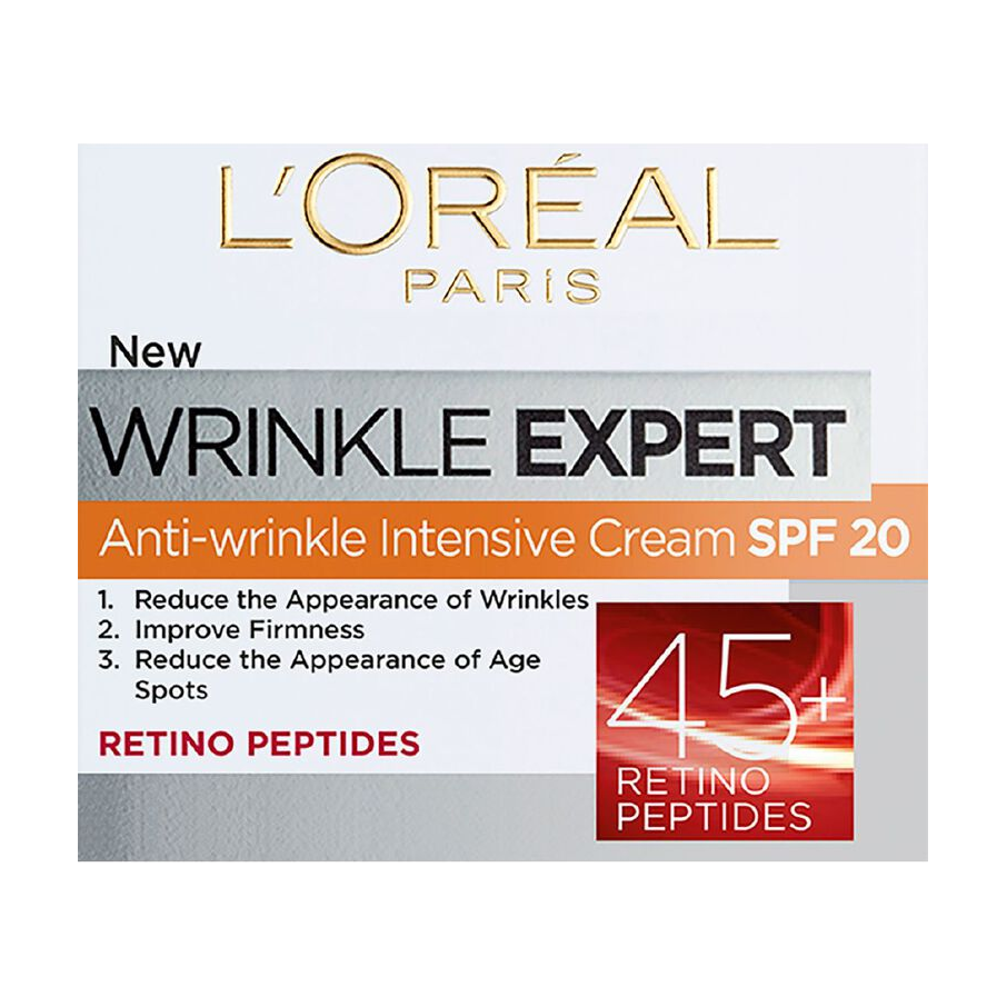 L'Oreal Paris Wrinkle Expert 45+ Retino Peptides Anti-Wrinkle Intensive SPF 20 Cream 50ml,3600524012427,