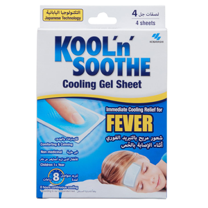 Kool'n'Soothe Cooling Gel Fever Sheet 4 Count