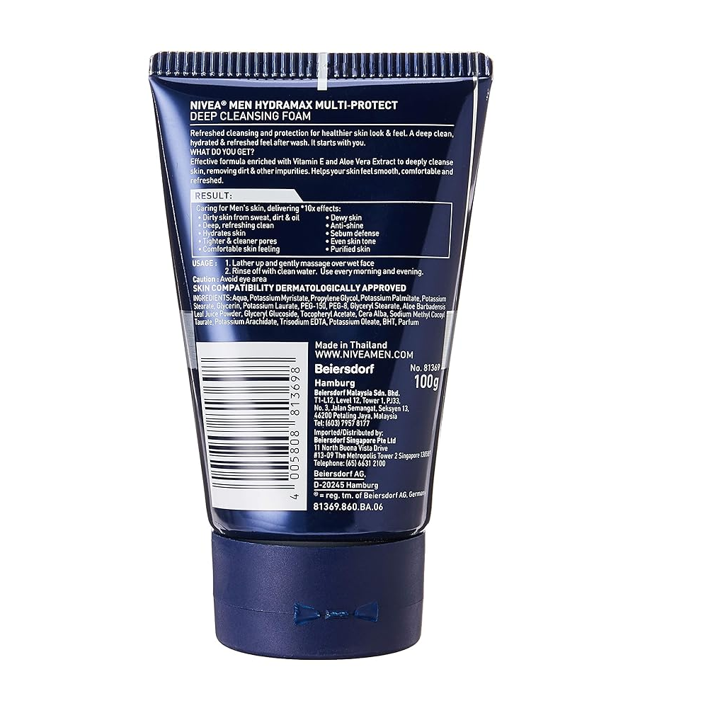 Nivea Men Hydra Max Multi-Protect Deep Cleansing Foam 100g,4005808813698,
