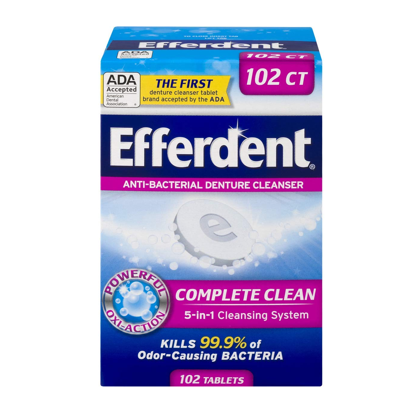 Efferdent Original Anti-Bacterial Denture Cleanser Tablets,814832015879