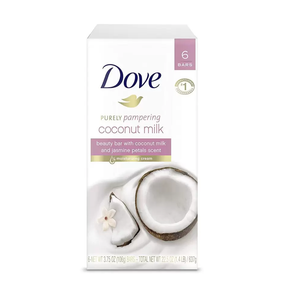 Dove Beauty Bar Purely Pampering Coconut Milk & Jasmine Petals Soap (Pack Of 6) 106g Each,011111347861,