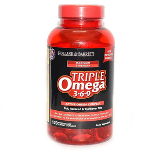 Holland & Barrett Maximum Strength Triple Omega 3-6-9 120 Softgel Capsules,5017174101568,