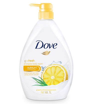 Dove Go Fresh Grapefruit & Lemongrass Energize Body Wash 1000ml,8999999031046,