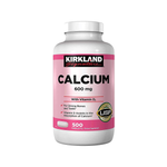 Kirkland Signature Calcium 600mg Vitamin D3 500 Tablets,096619389193