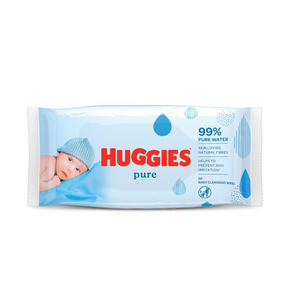 Huggies Pure 99% Pure Water Baby Cleansing Wipes 56 Count