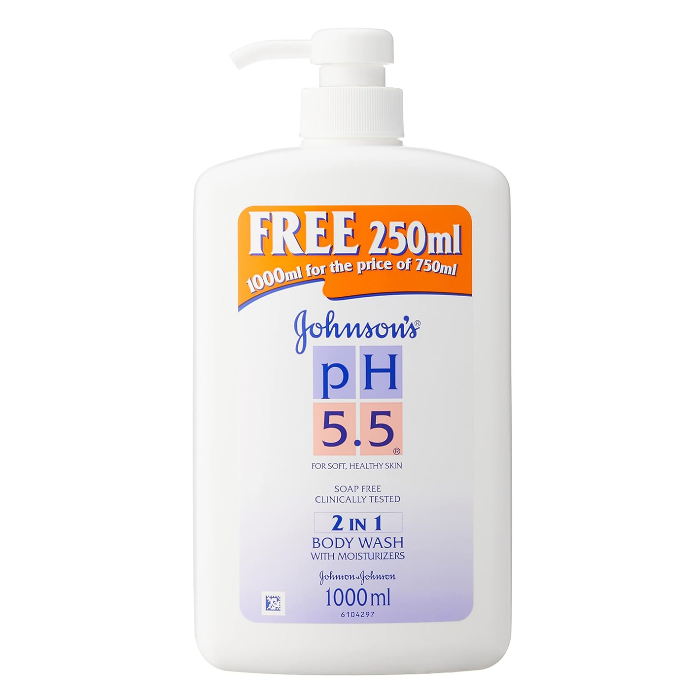 Johnson's PH 5.5 Soap Free 2-In-1 Moisturizer Body Wash 1000ml