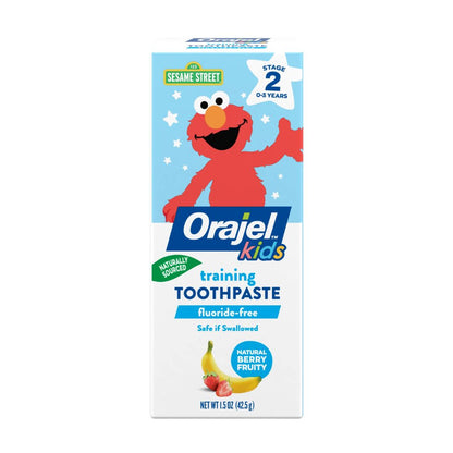 Orajel Kids Natural Berry Fruity Sesame Street Training Toothpaste For 0-3 Years 42.5g