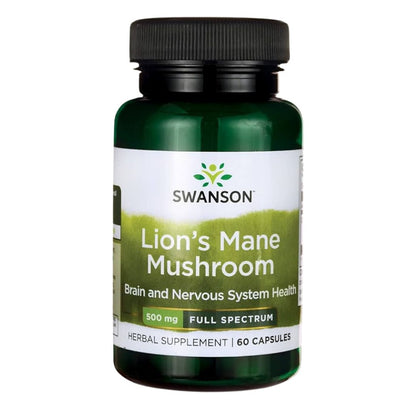 Swanson Lion's Mane Mushroom 500mg 60 Capsules