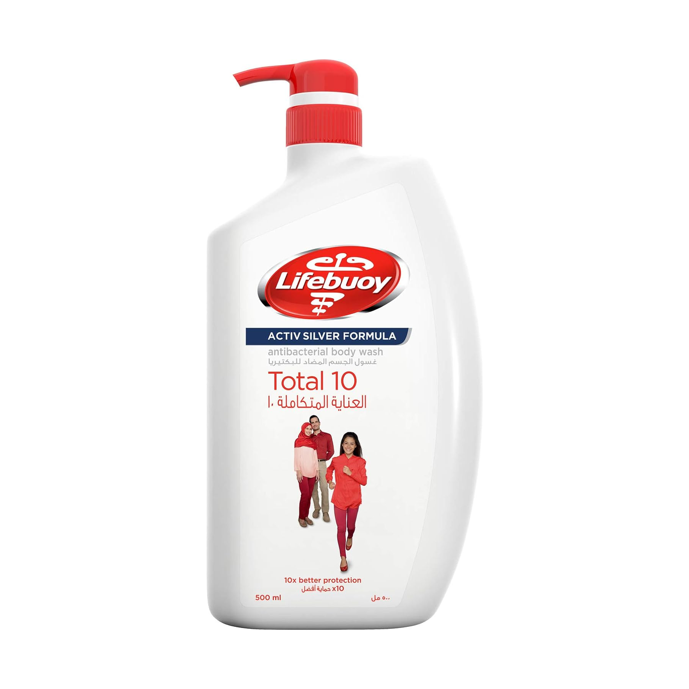 Lifebuoy Activ Silver Formula Total 10 Antibacterial Body Wash 500ml,8999999009601,