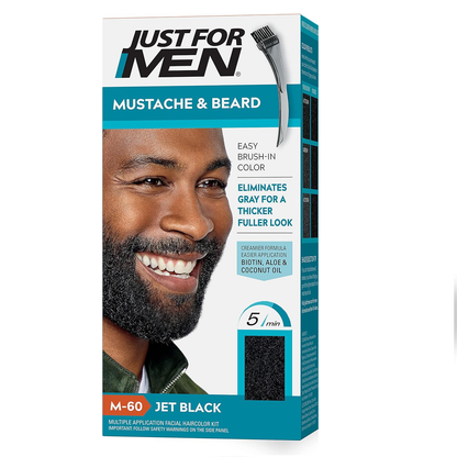 Just For Men Mustache & Beard M-60 Jet Black Easy Brush-In Color