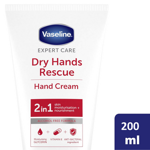 Vaseline Expert Care Dry Hands Rescue 2-In-1 Moisturising Hand Cream 200ml