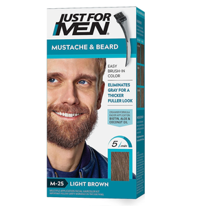 Just For Men Mustache & Beard M-25 Light Brown Easy Brush-In Color