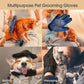 Upgrade Pet Hair Remover Gloves 1 Pair Blue Gentle Shedding Brush Gloves for Dogs Cats Horses Long and Short Hair