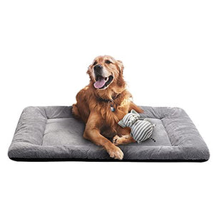 Verzey Ultra Soft Crate Pad for Large Dogs, 42 Inch, Washable Anti-Slip Kennel Bed, Gray