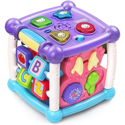 VTech Busy Learners Activity Cube, Purple, Educational Baby Toy with Lights, Music & Learning Modes