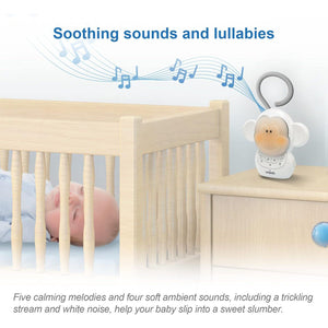 VTech DM1411 Audio Baby Monitor And Portable Soother Dual-Unit Rechargeable Battery, Long Range, Soft-Glow Night Light, Soothing Sounds And Lullabies, Digital Wireless Transmission, Sound Indicator,