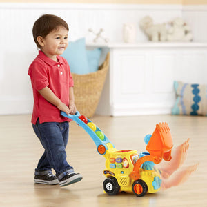 VTech Pop a Balls Push and Pop Bulldozer Yellow Toddler Toy with Rolling Balls for Ages 1 to 3
