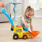 VTech Pop a Balls Push and Pop Bulldozer Yellow Toddler Toy with Rolling Balls for Ages 1 to 3