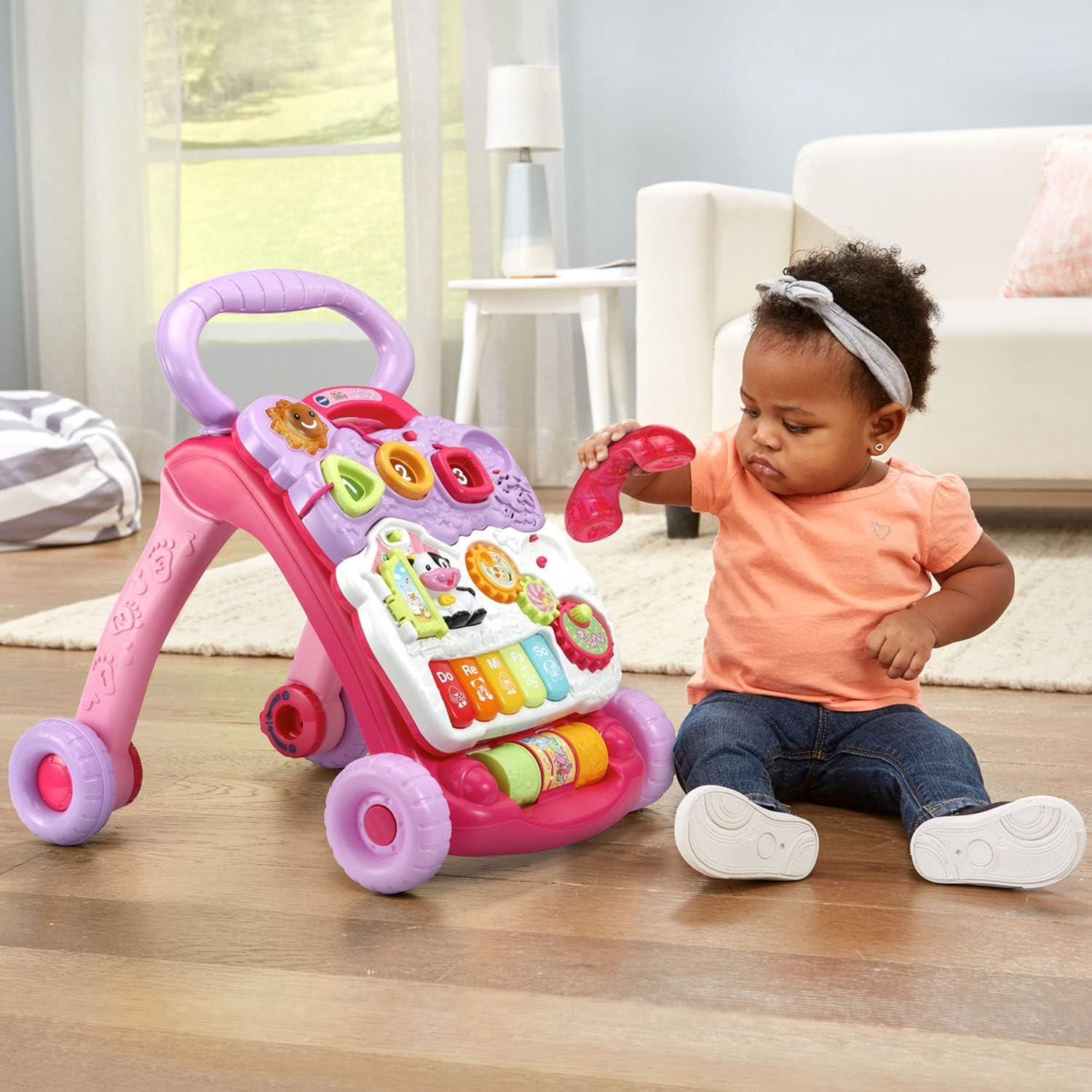 VTech Sit-to-Stand Learning Walker (Frustration Free Packaging), Pink,