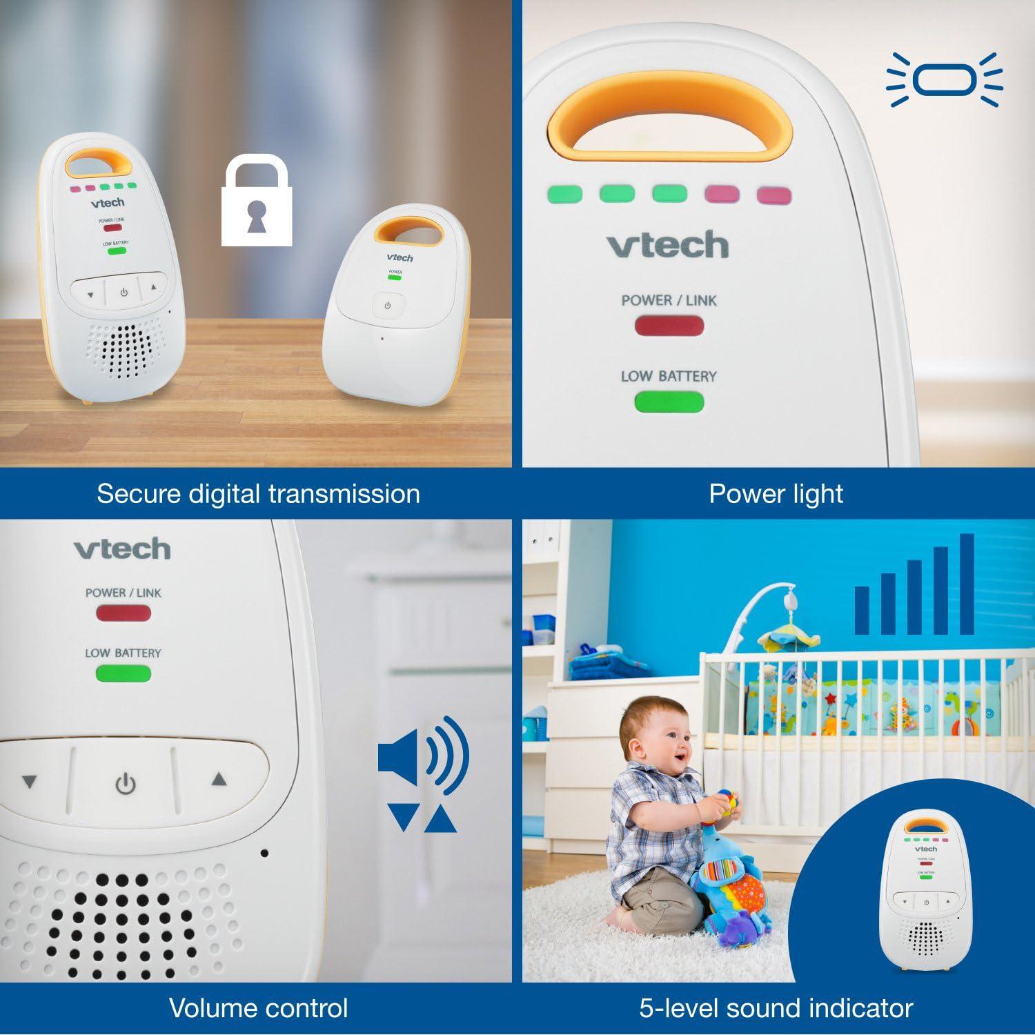 VTech Upgraded Audio Baby Monitor With Rechargeable Battery, Long Range, And Crystal-Clear Sound,