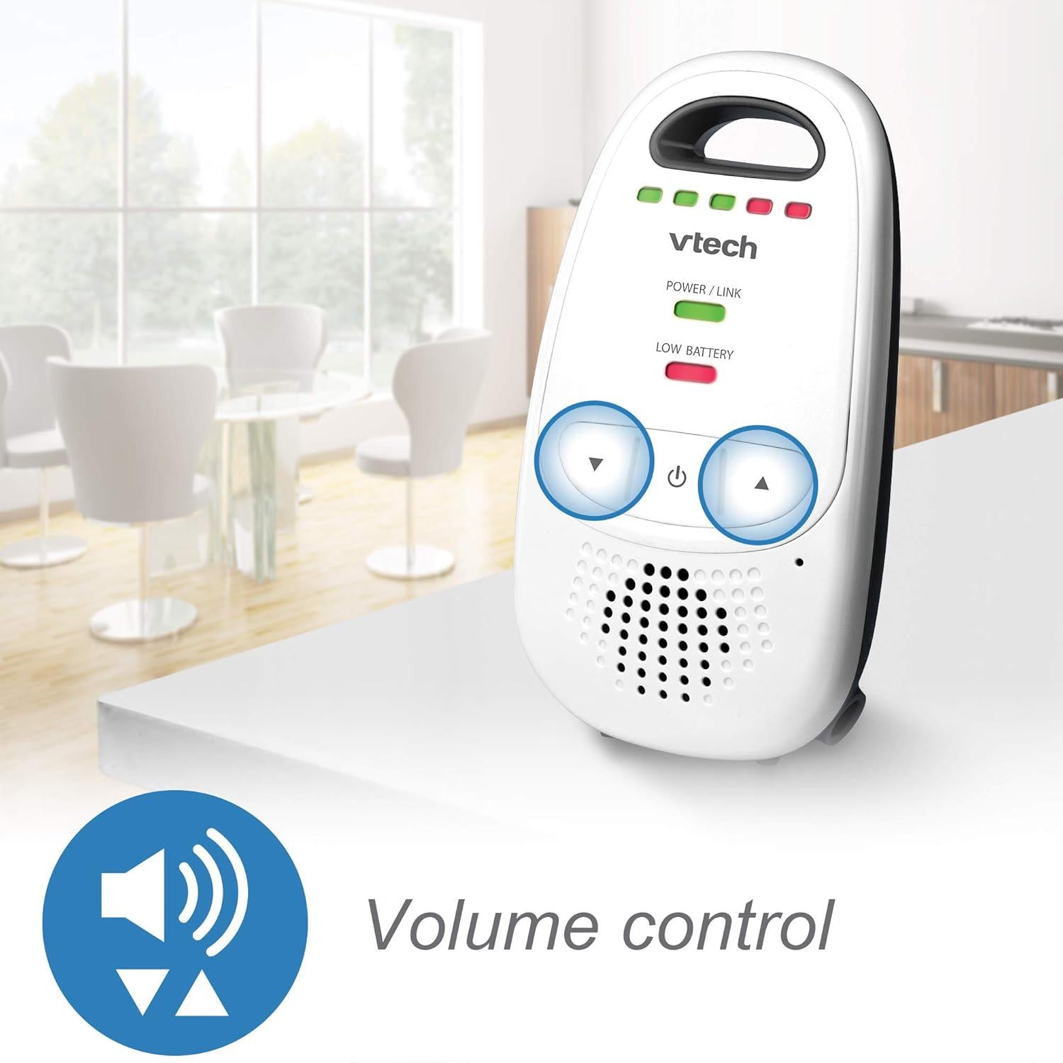 VTech Upgraded Baby Monitor With Rechargeable Battery, Long Range, Crystal-Clear Sound, And Alerts,