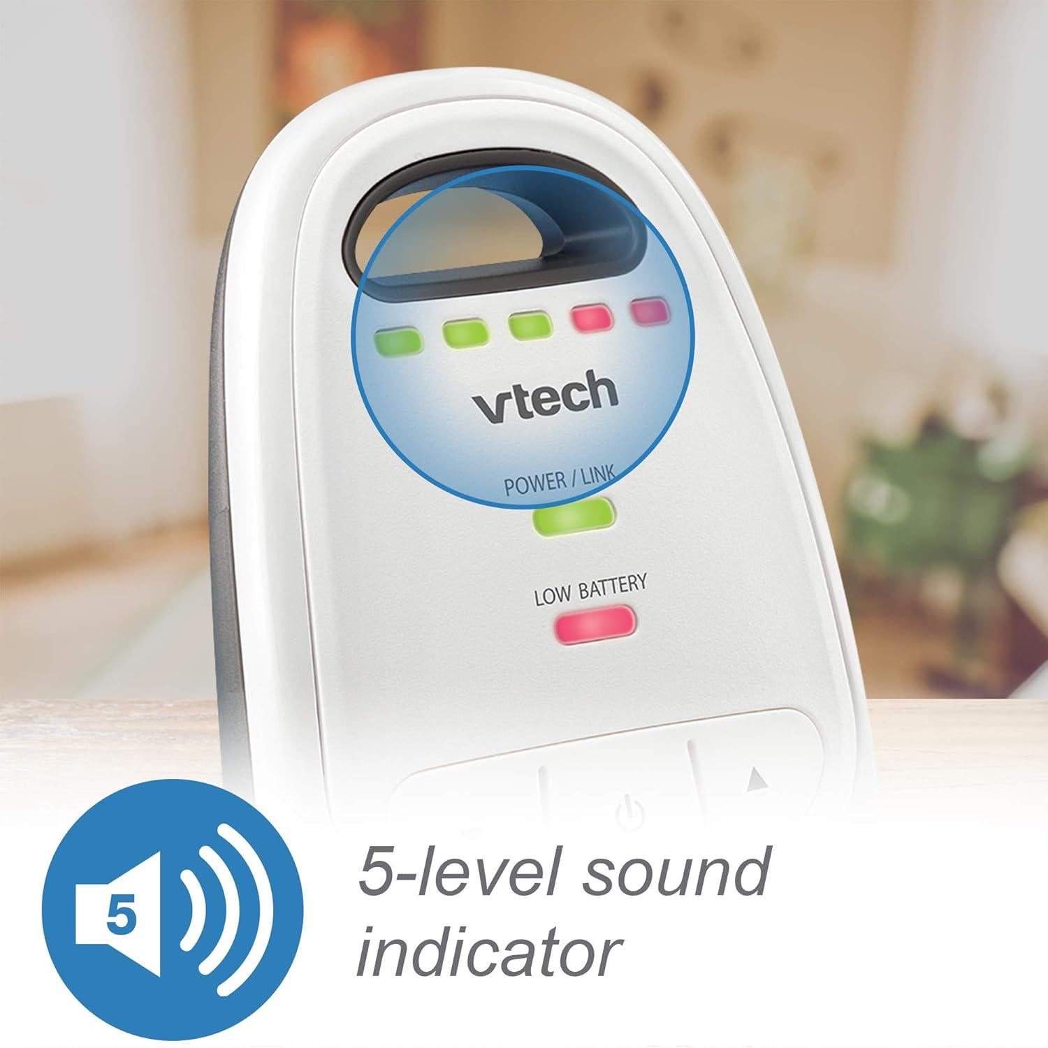 VTech Upgraded Baby Monitor With Rechargeable Battery, Long Range, Crystal-Clear Sound, And Alerts,
