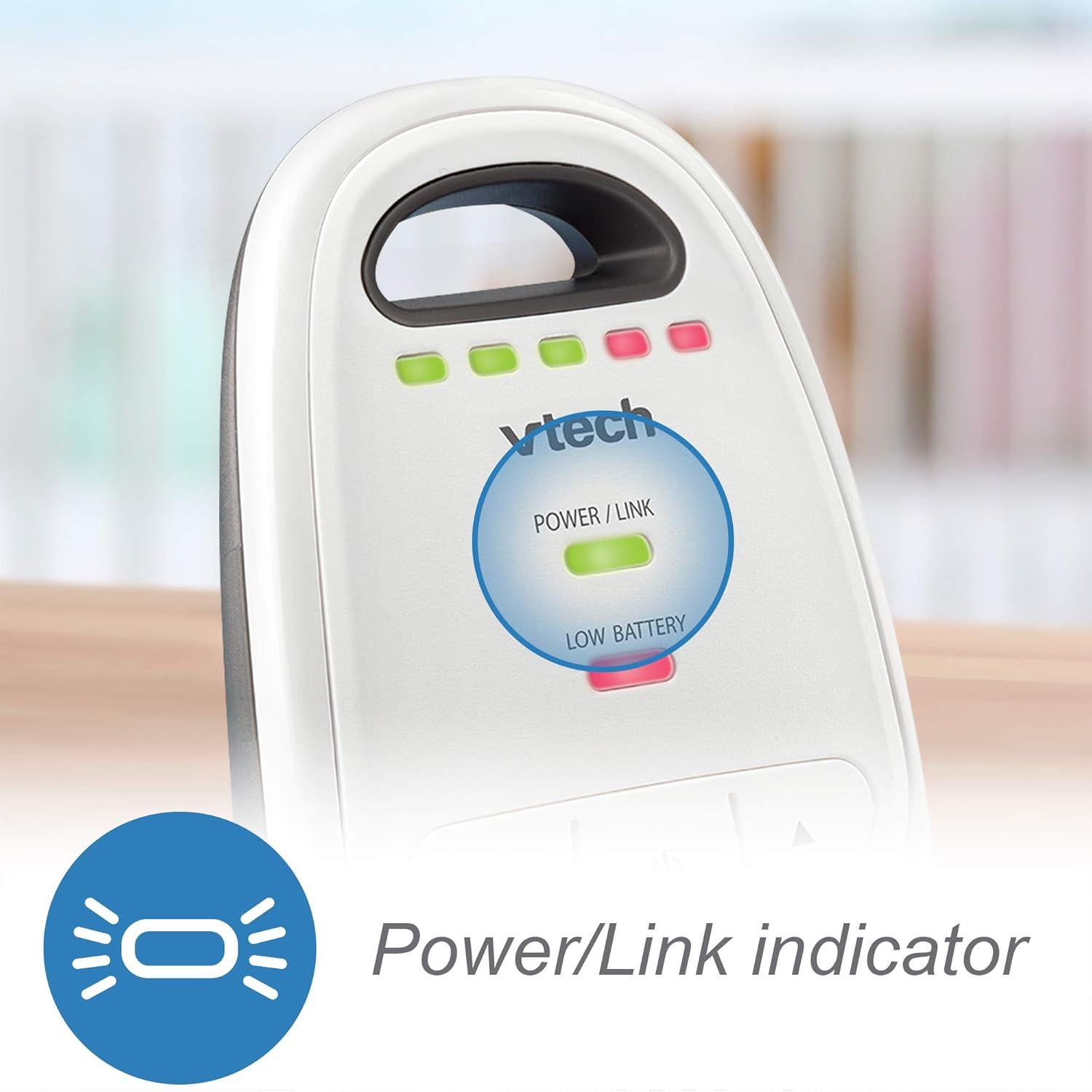 VTech Upgraded Baby Monitor With Rechargeable Battery, Long Range, Crystal-Clear Sound, And Alerts,