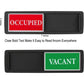 Vacant Occupied Office Sign, Occupied Sign For Bathroom Door, Privacy Sign For Home Restroom Conference Room, Occupied Vacant Sign For Restaurant Hotel Hospital, 7'' X 2'' - Black,717484010295