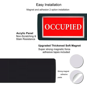 Vacant Occupied Office Sign, Occupied Sign For Bathroom Door, Privacy Sign For Home Restroom Conference Room, Occupied Vacant Sign For Restaurant Hotel Hospital, 7'' X 2'' - Black,717484010295