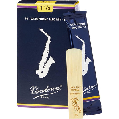 Vandoren SR2115 Alto Sax Traditional Reeds Strength 1.5; Box Of 10,